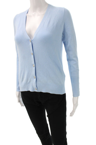 Zara Unisex Cardigan Light Blue V Neck Button Long Sleeve Size S