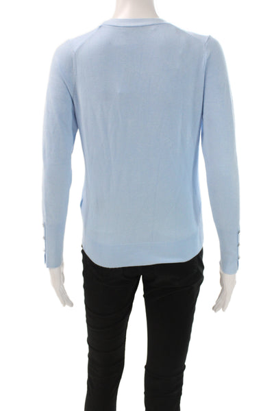 Zara Unisex Cardigan Light Blue V Neck Button Long Sleeve Size S