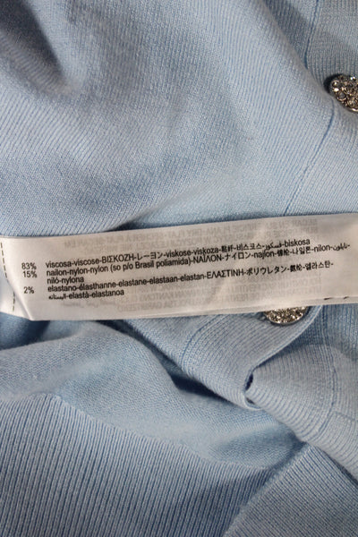 Zara Unisex Cardigan Light Blue V Neck Button Long Sleeve Size S