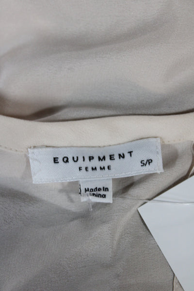 Equipment Femme Women Basic Striped Cotton Roundneck Short Sleeve Blouse Size S
