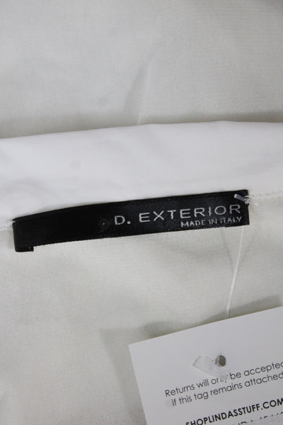 D. Exterior Women Sleeveless Merino Wool Button Solid Designer Blouse Size M