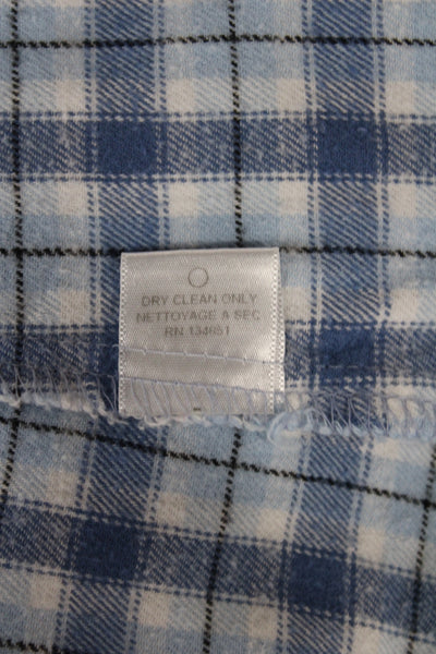 Wayf Women Plaid Button-Up Collared Cotton Flannel Long Sleeve Blue Size S