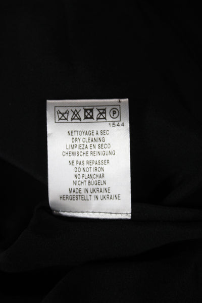 Tara Jarmon Women Black Cropped Blouse 3/4 Sleeve Round Neck Polyester Size 38