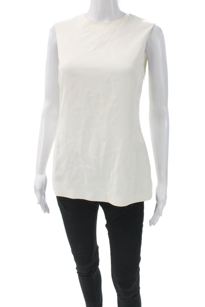 Alexander Wang Women Basic Sleeveless Tank White Polyester Crew Neck Size 4