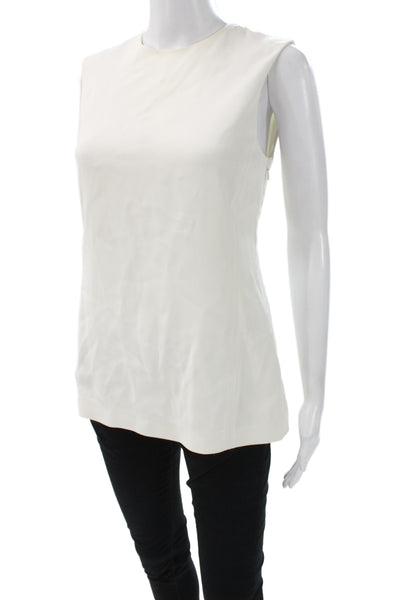 Alexander Wang Women Basic Sleeveless Tank White Polyester Crew Neck Size 4