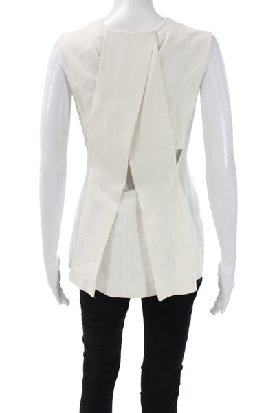 Alexander Wang Women Basic Sleeveless Tank White Polyester Crew Neck Size 4