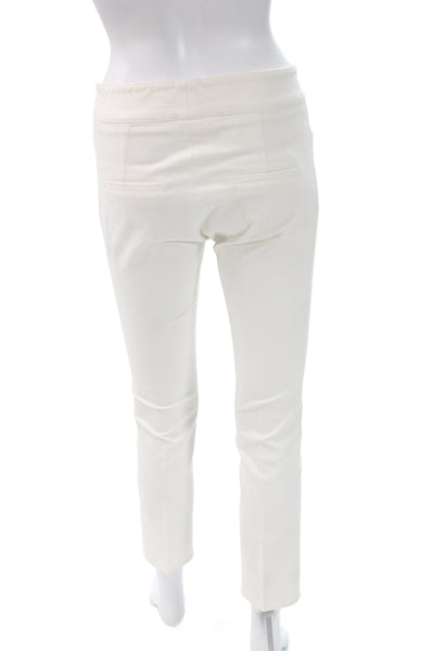 Veronica Beard Womens Cropped Ankle Pants White Button Closure Size 4