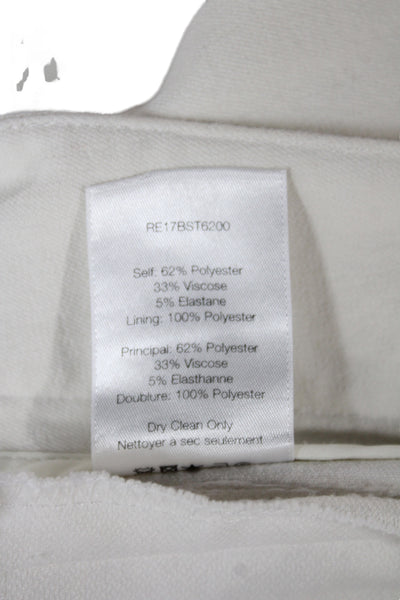 Veronica Beard Womens Cropped Ankle Pants White Button Closure Size 4