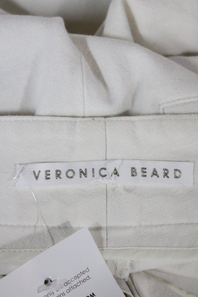 Veronica Beard Womens Cropped Ankle Pants White Button Closure Size 4
