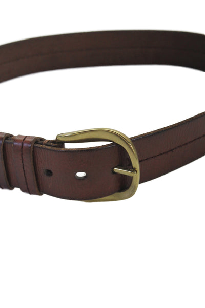 Lauren Ralph Lauren Mens Leather Frame Buckle Belt Brown Size S