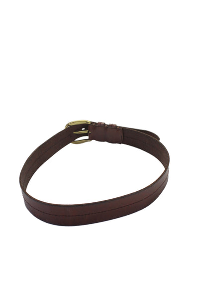 Lauren Ralph Lauren Mens Leather Frame Buckle Belt Brown Size S
