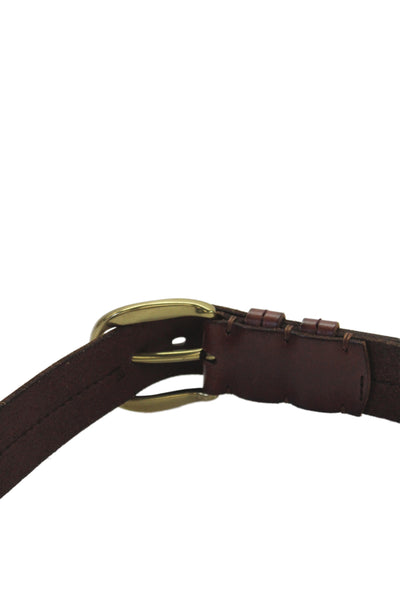 Lauren Ralph Lauren Mens Leather Frame Buckle Belt Brown Size S