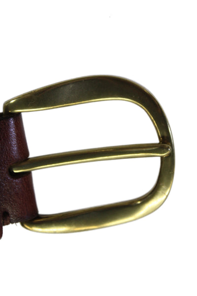 Lauren Ralph Lauren Mens Leather Frame Buckle Belt Brown Size S