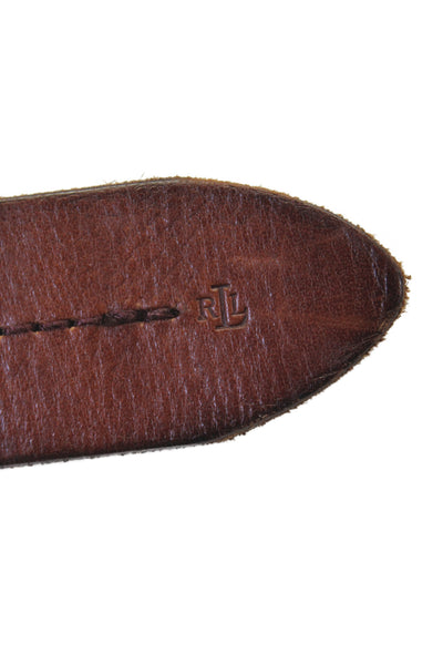Lauren Ralph Lauren Mens Leather Frame Buckle Belt Brown Size S