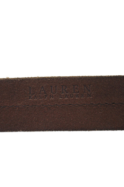 Lauren Ralph Lauren Mens Leather Frame Buckle Belt Brown Size S