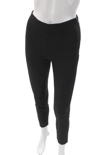 Vince Women Ankle Cropped Black Polyester Spandex Zip Solid Pants Size XS