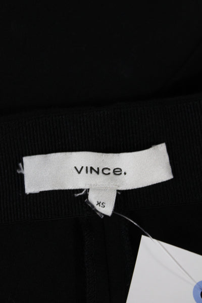 Vince Women Ankle Cropped Black Polyester Spandex Zip Solid Pants Size XS