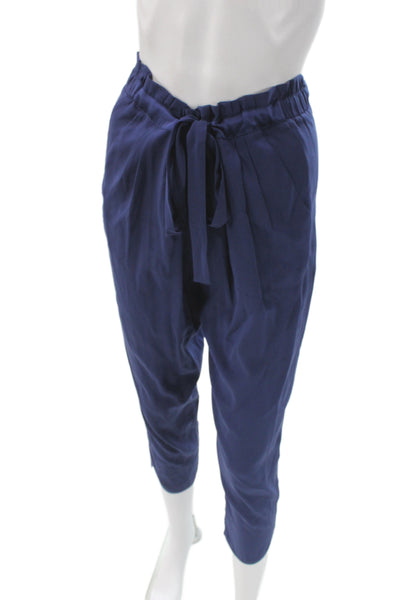 Ramy Brook Womens Dark Blue Cropped Paperbag Pants Size XS