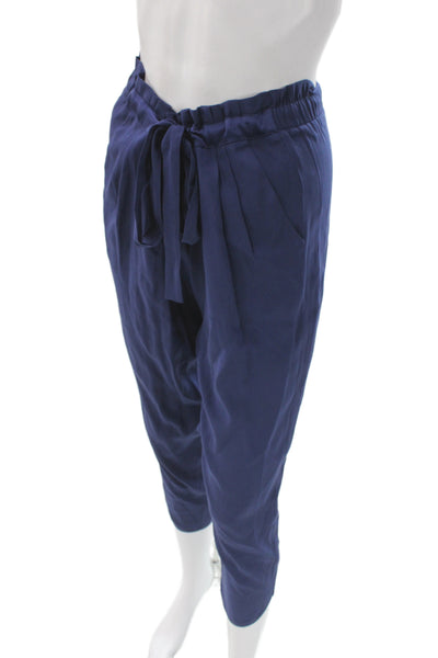Ramy Brook Womens Dark Blue Cropped Paperbag Pants Size XS
