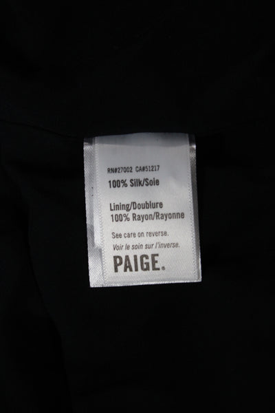 Paige Black Label Womens Shirt Dress Black Silk Floral Long Sleeve Size XS