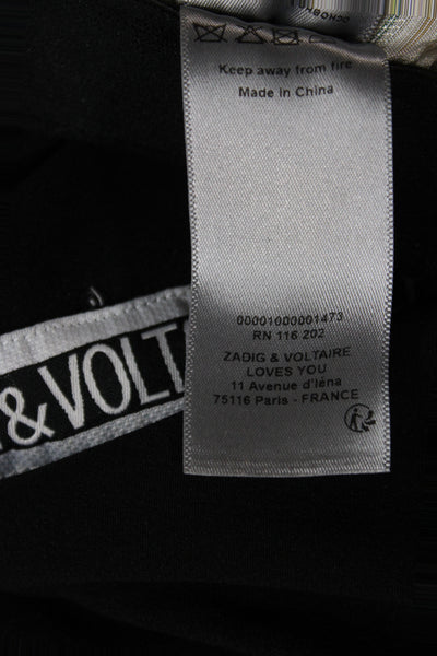 Zadig & Voltaire Womens Black Jogger Pants Polyester Spandex Size 36