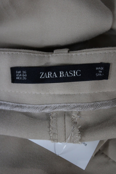 Zara Basic Womens Beige Ankle Chino Pants Size 4