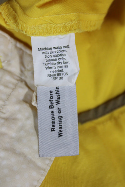 J Crew Womens Cropped Chino Ankle Pants Yellow Cotton Size 2