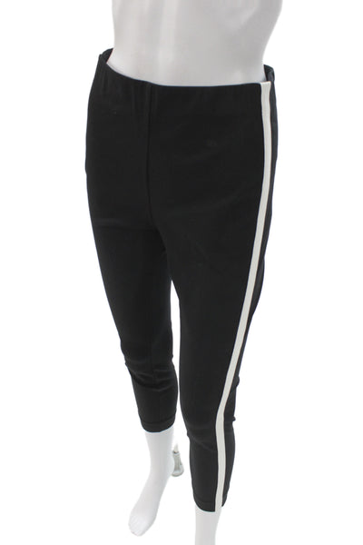 Rag & Bone Womens Cropped Ankle Striped Black Pants 25in Inseam Size 4
