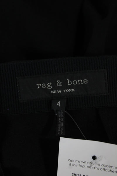 Rag & Bone Womens Cropped Ankle Striped Black Pants 25in Inseam Size 4