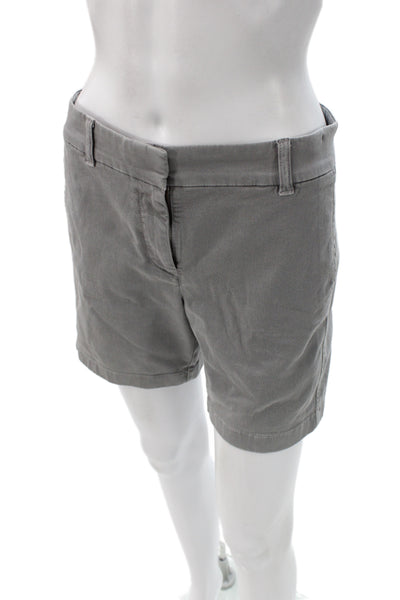 J Crew Mens Chino Shorts Gray Cotton Button Solid Classic Size 2