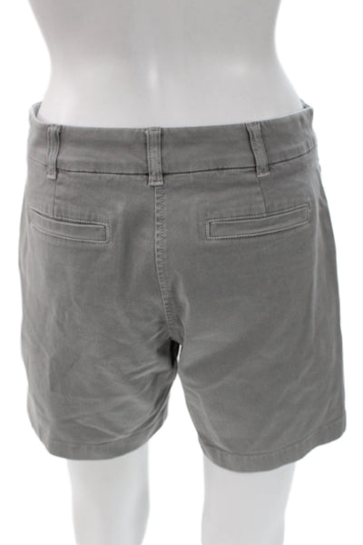 J Crew Mens Chino Shorts Gray Cotton Button Solid Classic Size 2