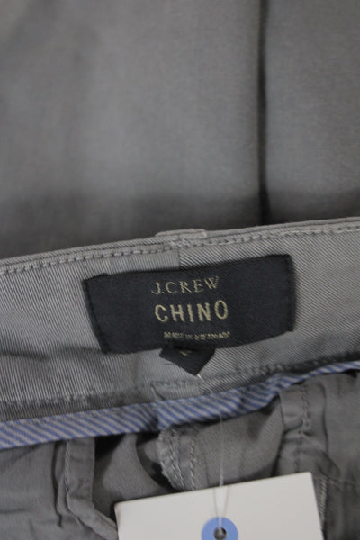 J Crew Mens Chino Shorts Gray Cotton Button Solid Classic Size 2