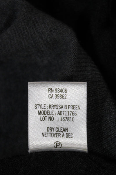 Theory Mens V-Neck Cardigan Dark Gray Cotton Polyester Button Longsleeve Size M