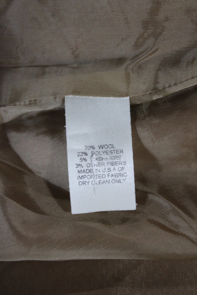 TSE Say Women Tan A-Line Check Wool Knee Length Skirt Size 10