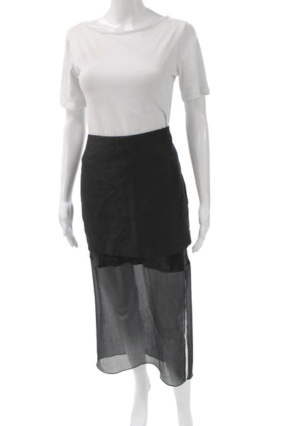 Helmut Lang Womens Black Maxi Skirt Size 8