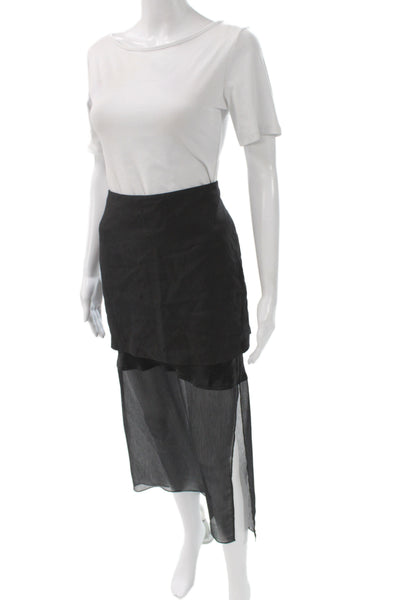 Helmut Lang Womens Black Maxi Skirt Size 8