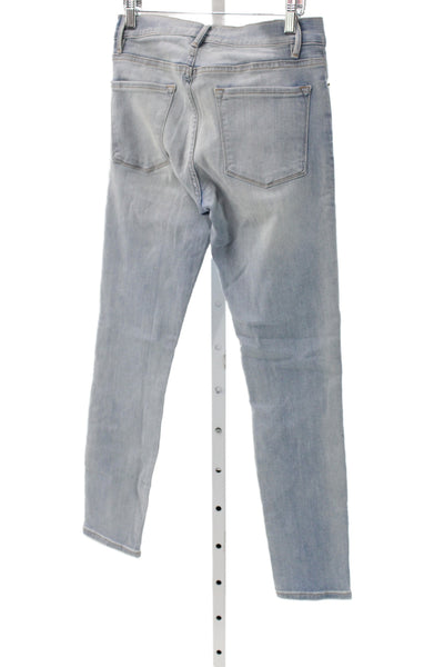 Frame Denim Womens Skinny Ankle Jeans Gray Mid Rise Button Inseam 28 Size 28