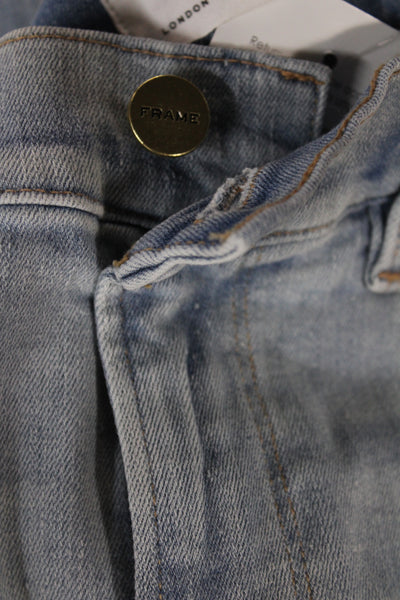 Frame Denim Womens Skinny Ankle Jeans Gray Mid Rise Button Inseam 28 Size 28