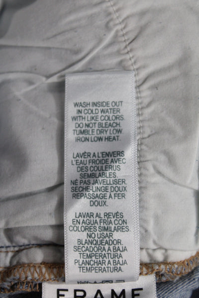 Frame Denim Womens Skinny Ankle Jeans Gray Mid Rise Button Inseam 28 Size 28