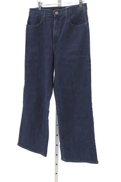 J Brand Womens Wide Leg Dark Blue Denim Jeans Mid Rise Size 30