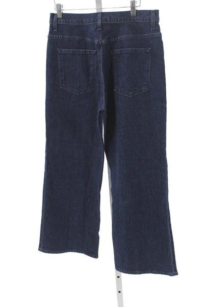 J Brand Womens Wide Leg Dark Blue Denim Jeans Mid Rise Size 30