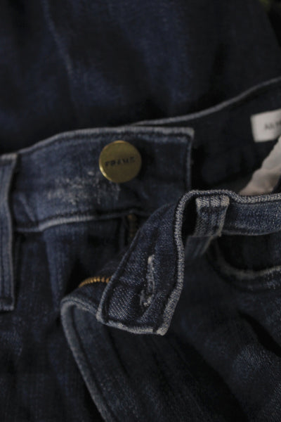 Frame Denim Womens Dark Blue Ankle Skinny Jeans Mid Rise Size 25