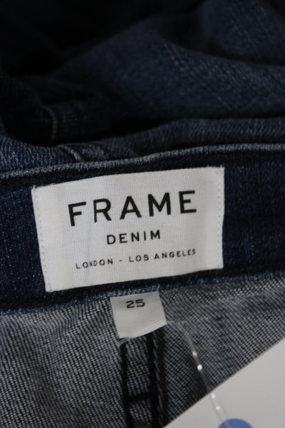 Frame Denim Womens Dark Blue Ankle Skinny Jeans Mid Rise Size 25