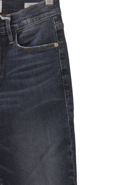 Frame Denim Womens Skinny Cropped Dark Blue Jeans Size 26