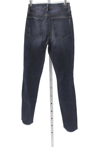 Frame Denim Womens Skinny Cropped Dark Blue Jeans Size 26