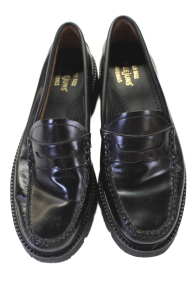 Weejuns Womens Leather Slip On Penny Loafers Black Size 6.5M