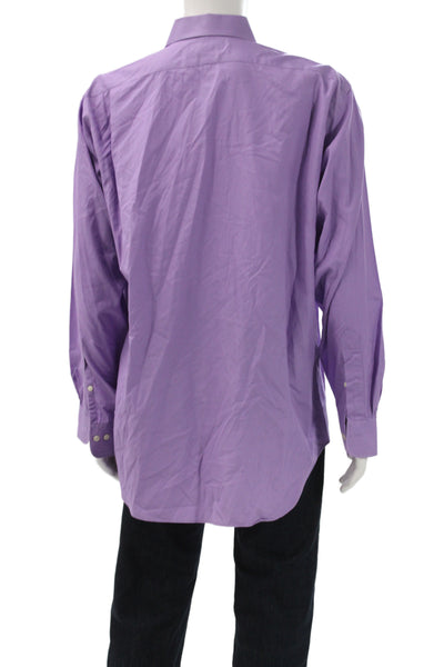 Polo Ralph Lauren Mens Point Collar Purple Dress Shirt Long Sleeve Size M