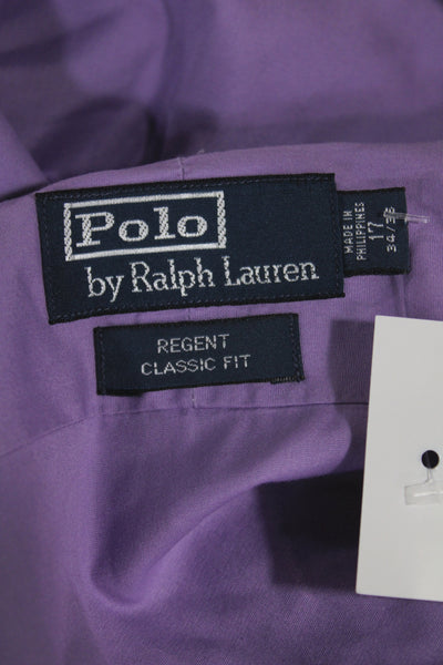 Polo Ralph Lauren Mens Point Collar Purple Dress Shirt Long Sleeve Size M