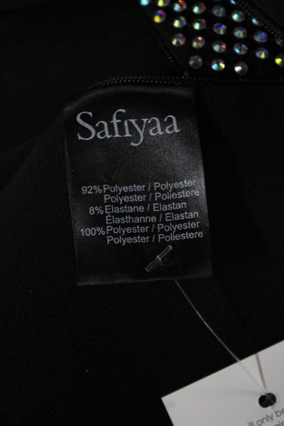 Safiyaa Womens Black Silk Designer Sleeveless Tank Zip Size 2