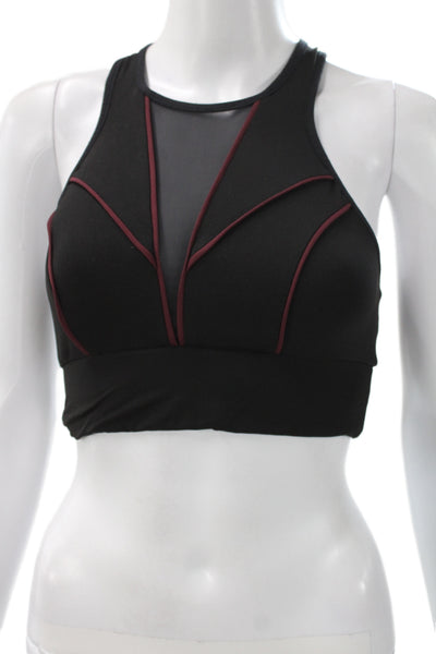 Michi Womens Pullover Sports Bra Black Red Size Extra Small